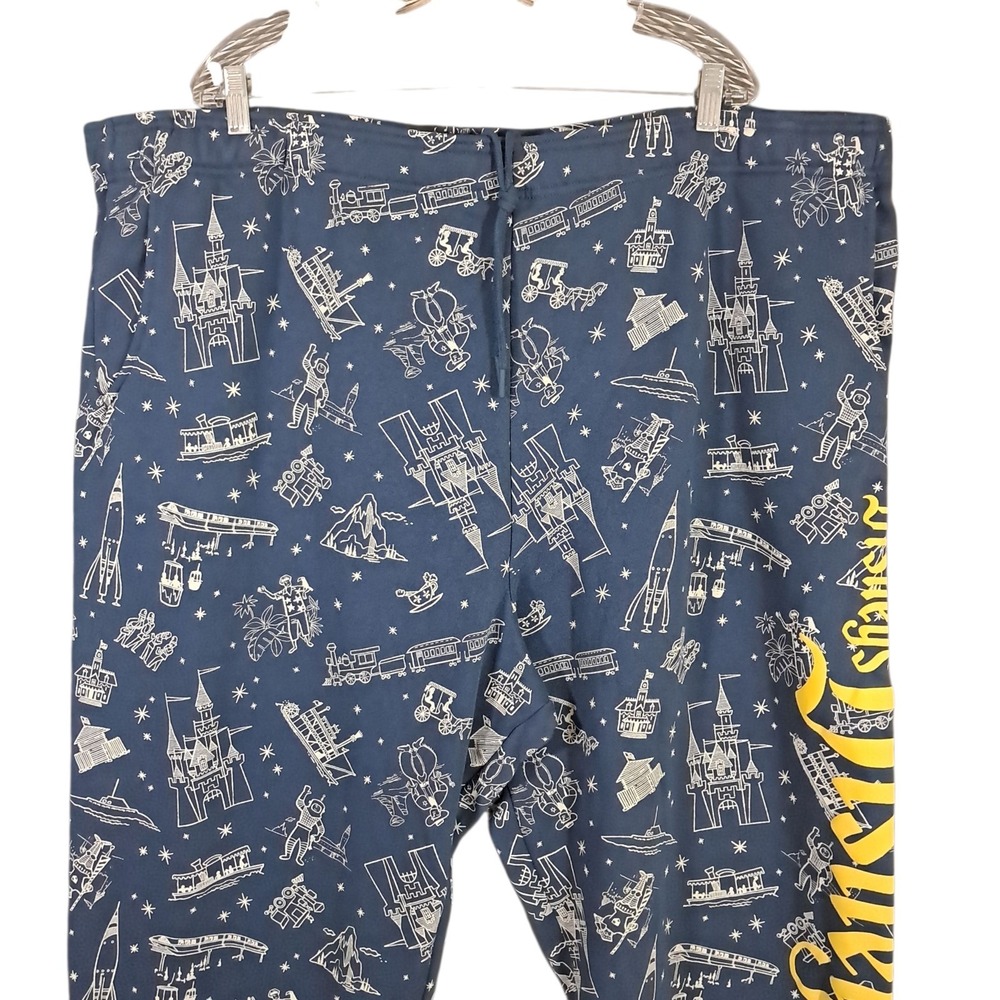 Disney 100 Era Sweatpants Trousers Men's 3XL Spellout All Over Print Puff Blue - Picture 3 of 13
